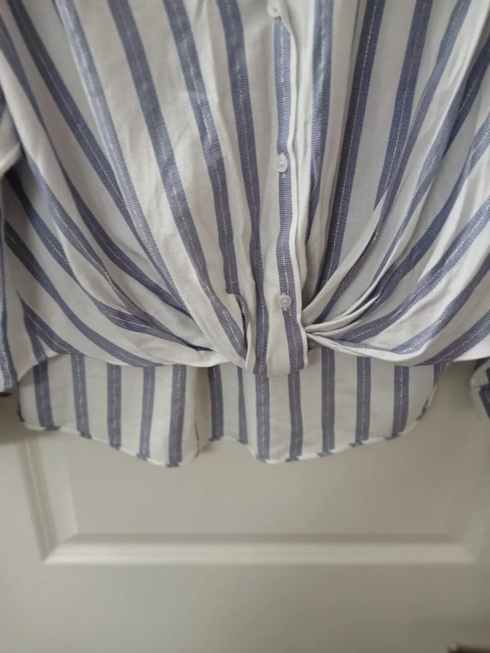 Lovestitch Women's Palmer Knot Front Striped Shirt Small - Picture 2 of 7